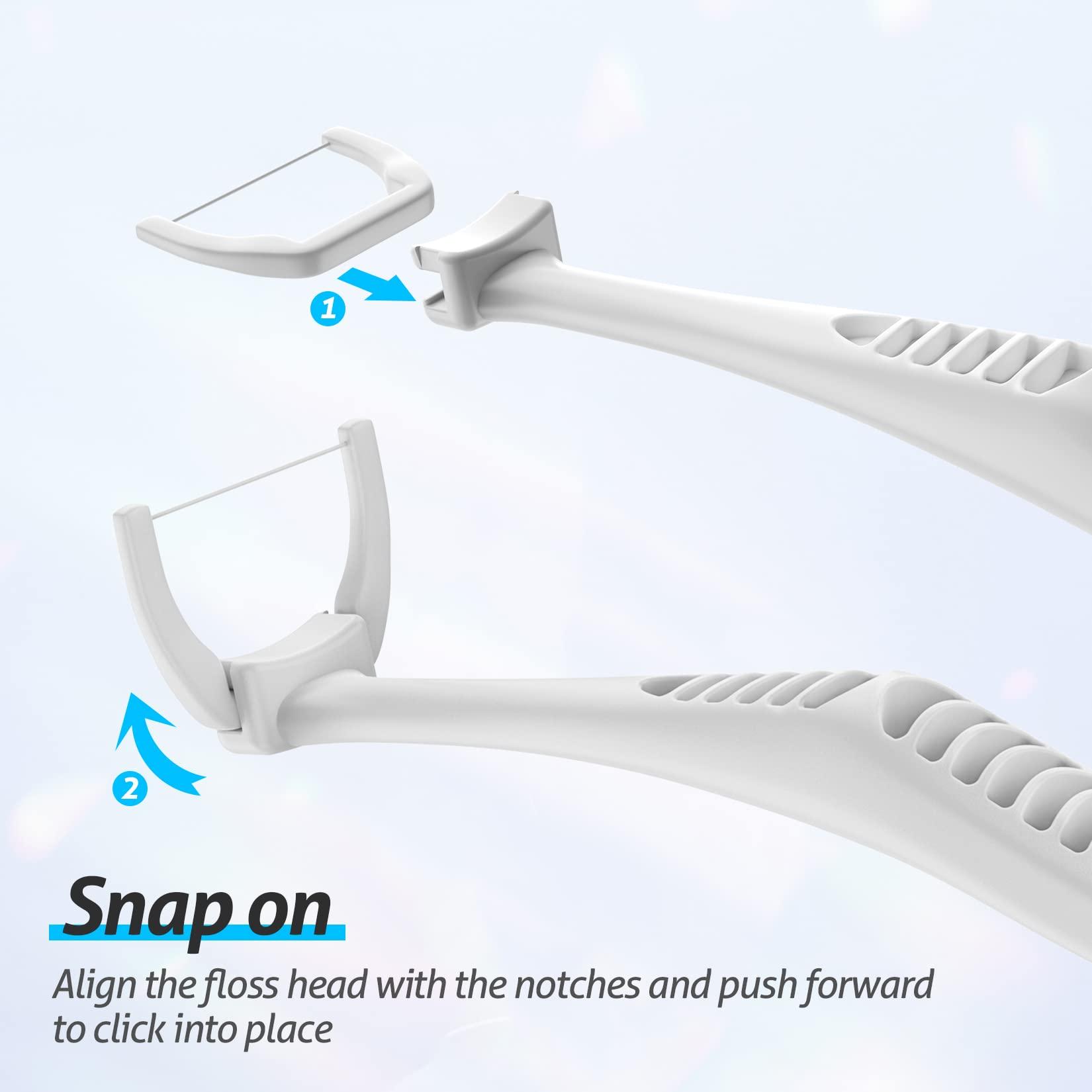 RAZOKO Dental Floss Picks, Clean Dental Flossers Kit with 2 Handles and 180 Extra Strength Refills