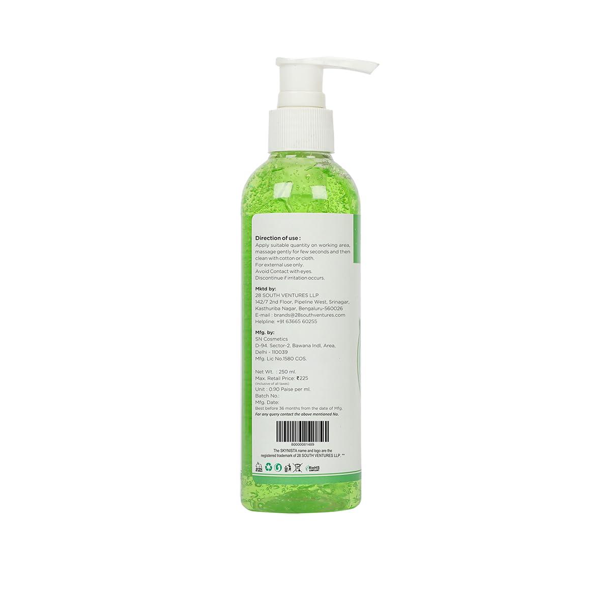 SKYNISTA Skynista Aloe Vera Pre-Waxing Gel | Pre Wax Gel | Aloe Vera Extract For Smooth, Soft Skin, Painless Waxing & Hair Removal | Before Wax Gel - 250 ml