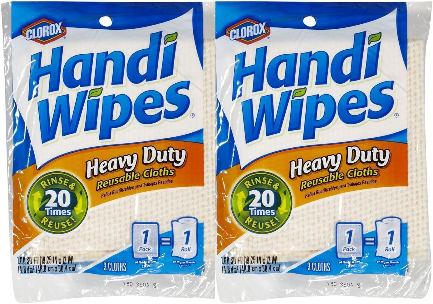 Handi Wipes Handi Wipes Heavy Duty Reusable Cloths, Color May Vary - 3 ct - 2 pk by Handi Wipes