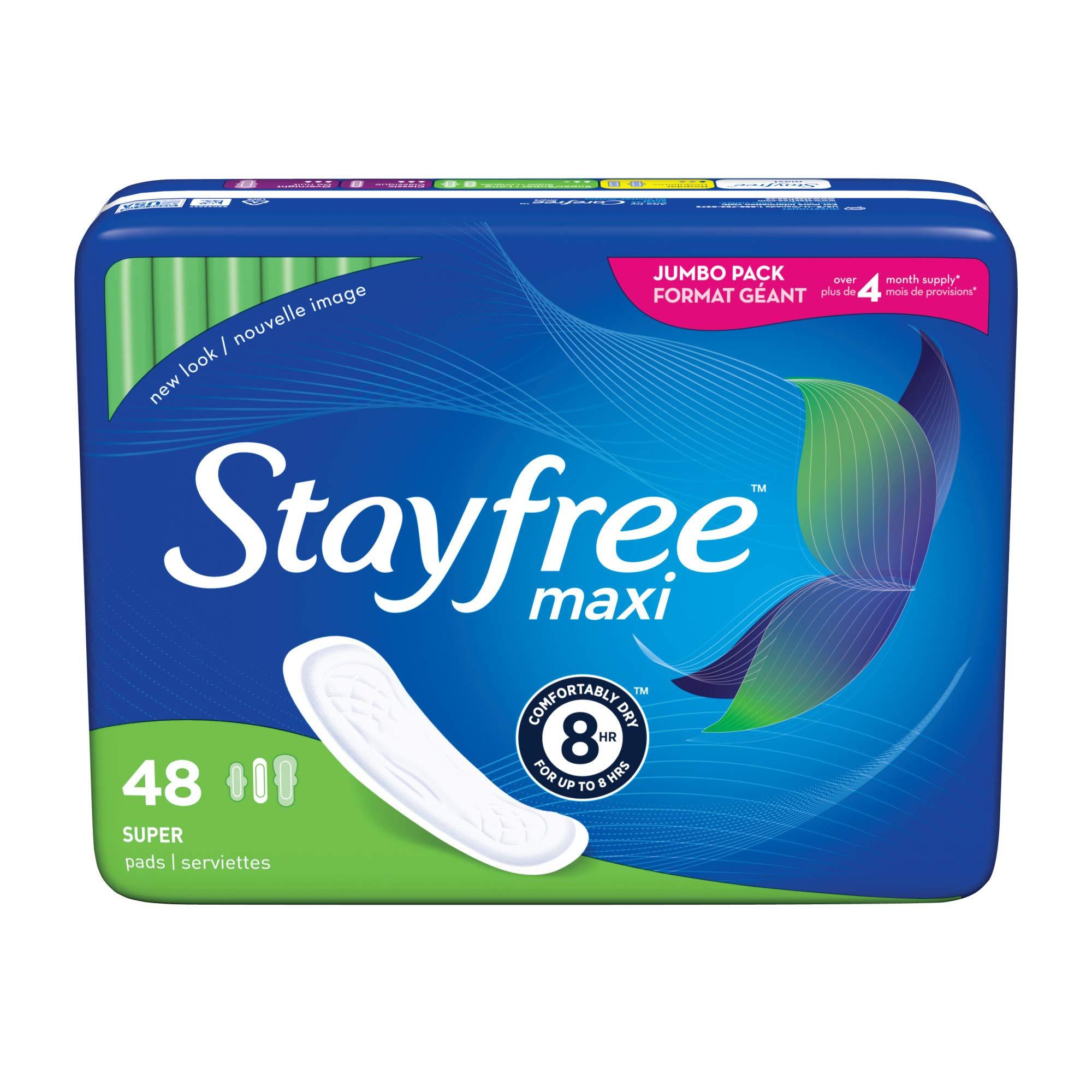 Stayfree Stayfree Maxi Pads For Women, Super - 48 Count