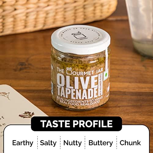 The Gourmet Jar The Gourmet Jar Olive Tapenade for Sandwich and Pasta - Nutty Dip with Kalamata Olives - Gluten Free - Nut Free Spreads - 180 Gm, Pack of 1