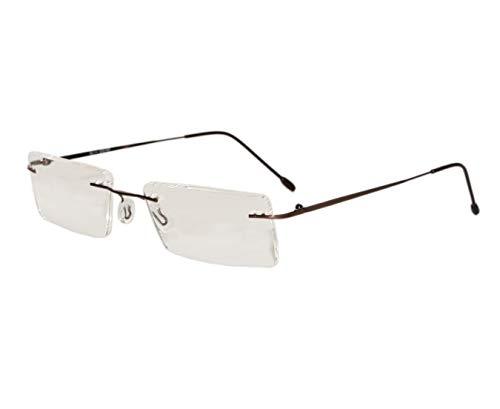 Peter Jones Peter Jones Brown Rimless Unisex Reading Glasses (Eye Power 2.50)
