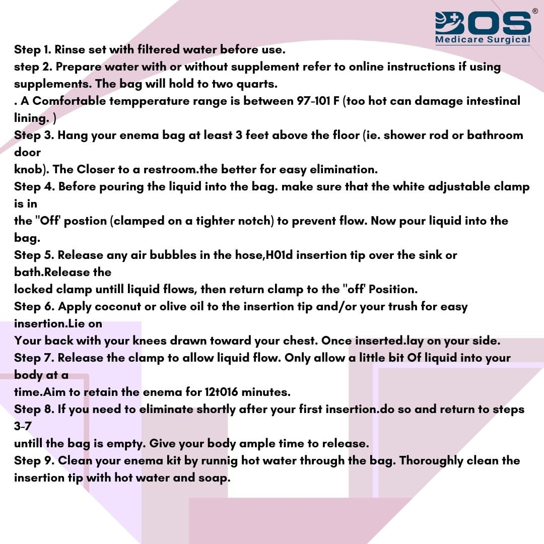 BOS MEDICARE SURGICAL Bos Medicare surgical PVC Enema Kit for Home Use with instruction | Enima home kit for Adults| Enema kit satvik movement Reusable & washable For Men And Women Anema Kit - 1500 ml Square Pot Pack Of 1