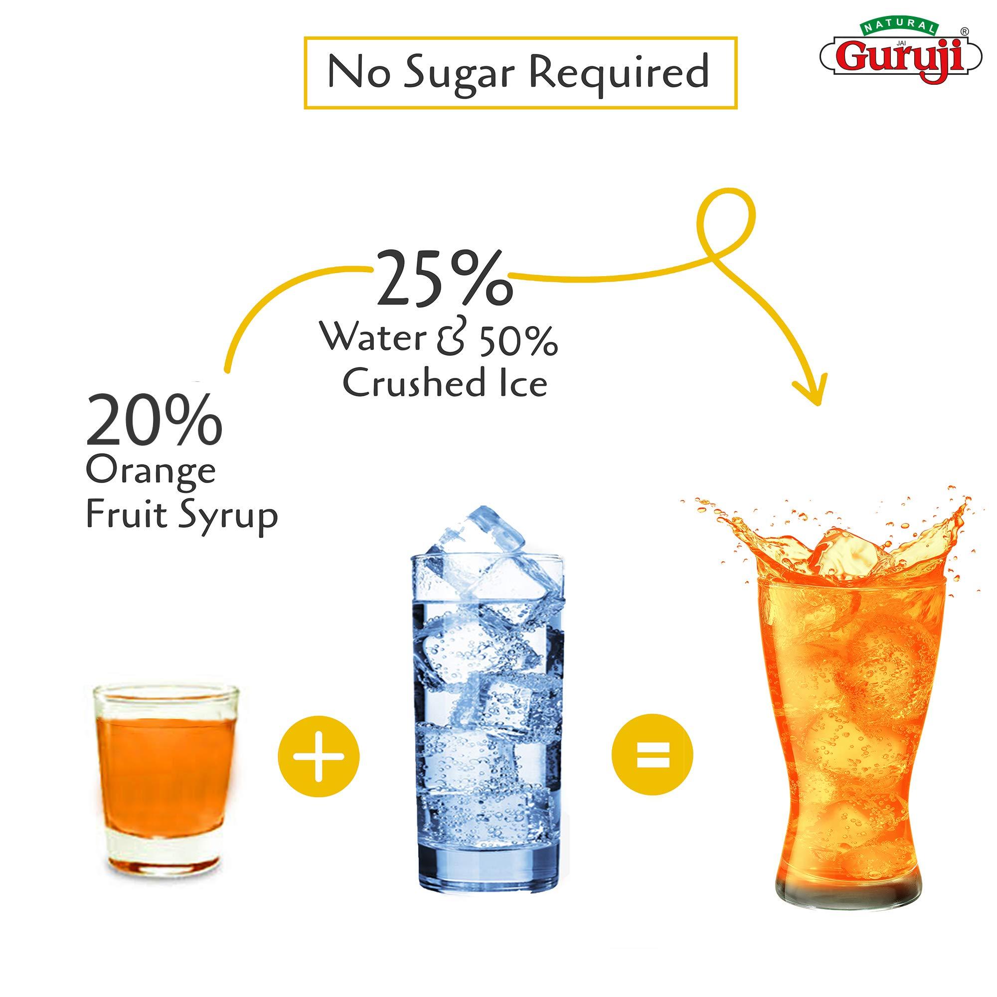 Jai Guruji Jai Guruji Orange Fruit Syrup Sharbat, Instant Refreshing Drink For Summer (Mix with Water or Soda)  750ml