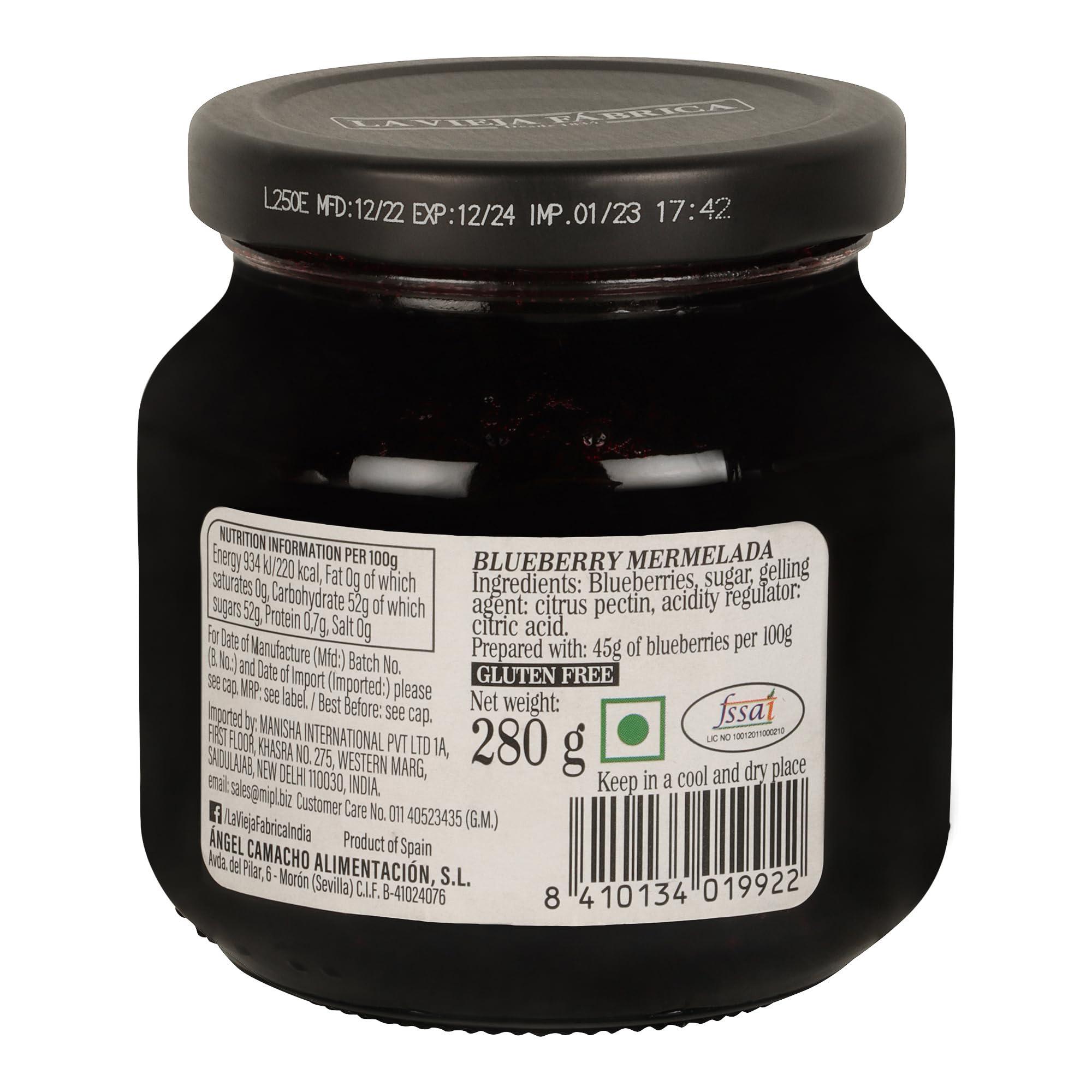 La Vieja Fabrica La Vieja Fabrica Blueberry Mermelada (Jam) Bottle, 280 g
