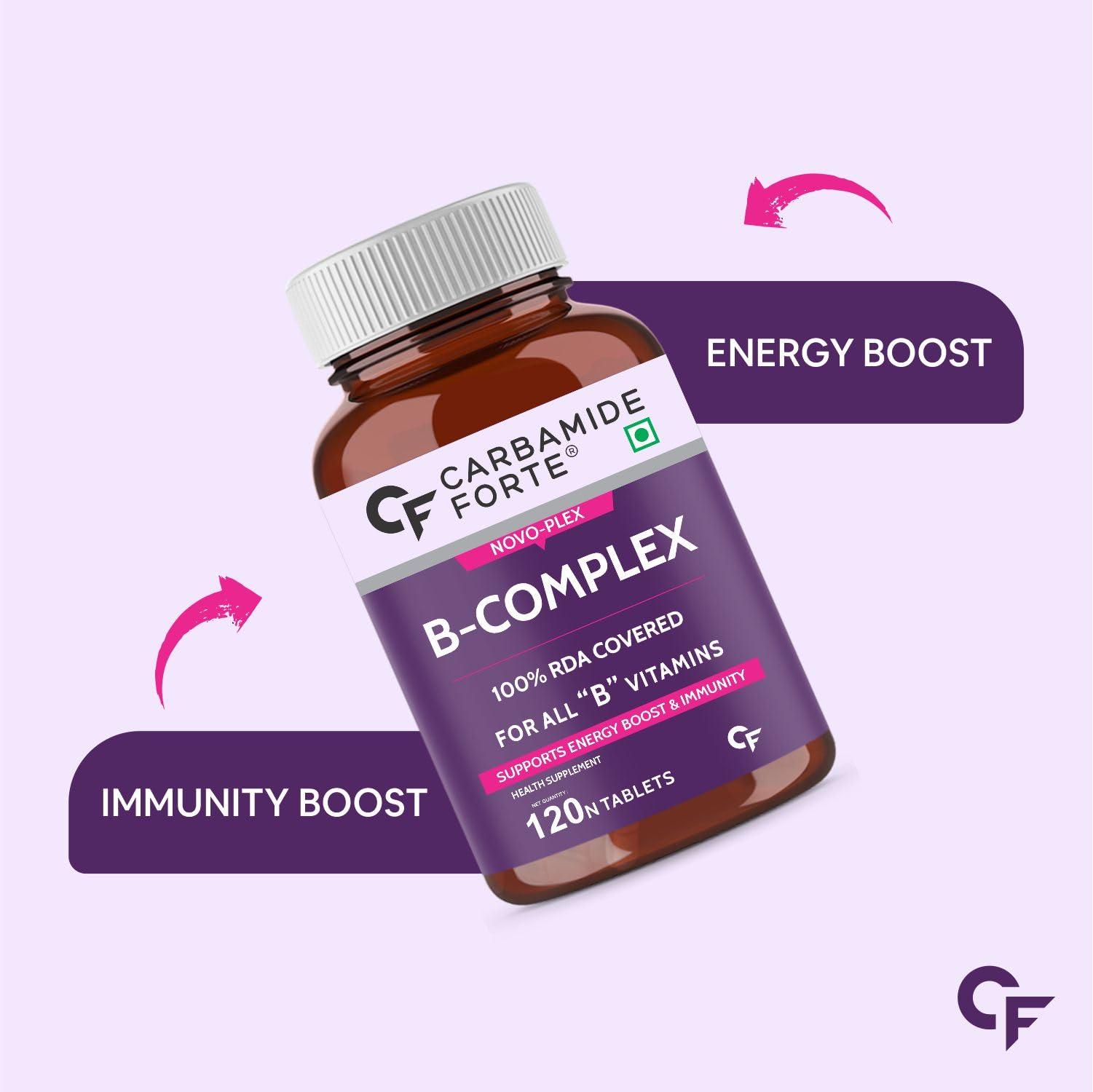 Carbamide Forte Carbamide Forte Vitamin B-Complex Tablets- 120 Vegetarian Tablets & Carbamide Forte Fish Oil with Multivitamin and Omega 3 1000mg Capsules- 60 Softgel Capsules