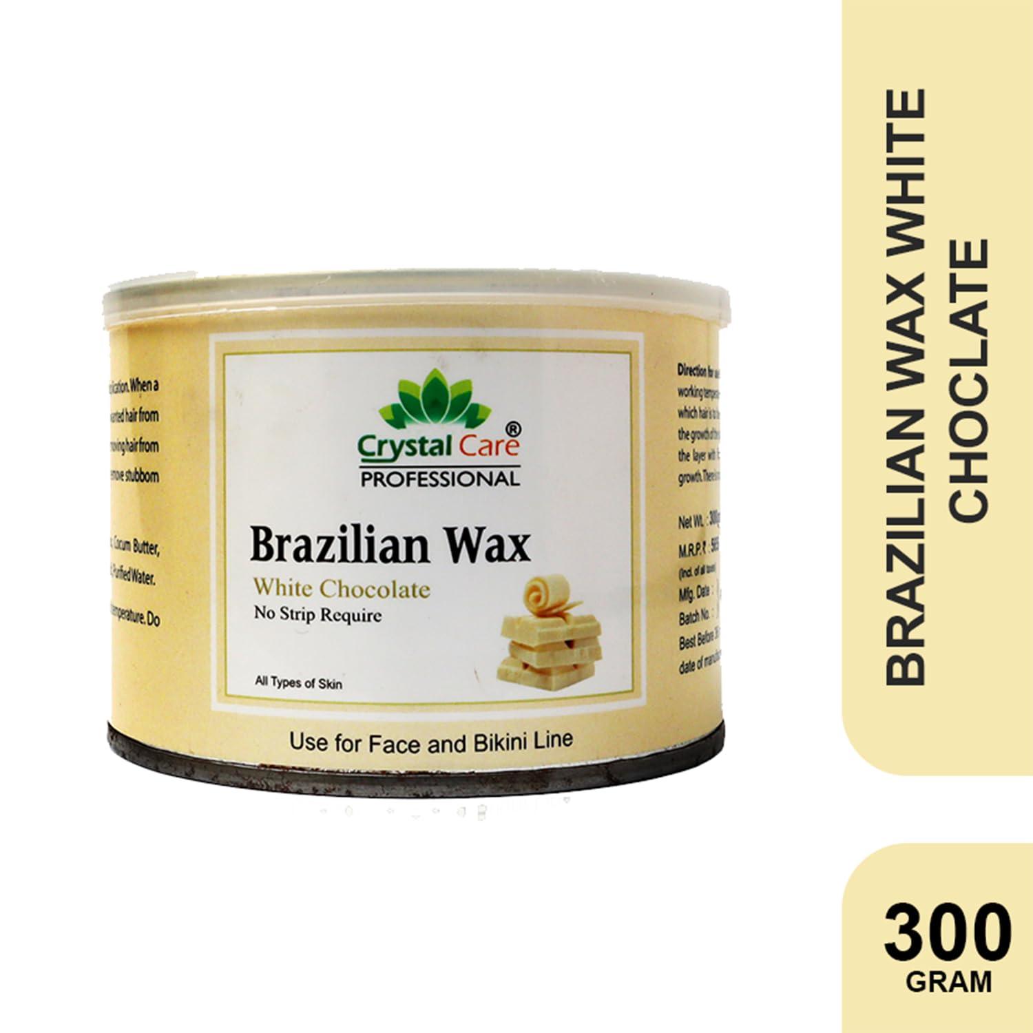 Crystal Care PROFESSIONAL Brazilian Wax | Premium Stripless Peel-Off Hair Removal Wax | Ideal for Bikini, Face, Eyebrows, Underarms, and Sensitive Areas | 300g Pack | Gentle and Effective | No Strips Needed | Achieve Smooth, Hair-Free Skin at Home
