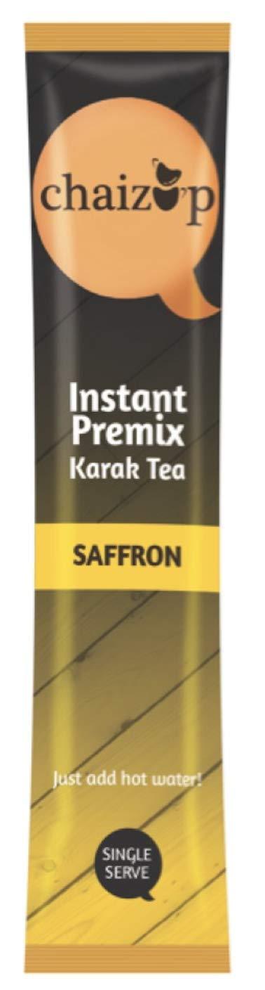 CHAIZUP Chaizup Instant Saffron Premix Tea | Karak Chai with Masala & | Saffron Flavor | Masala Chai | Masala Tea Powder | Premix Tea | Desi Chai | Pack of 3 X 10 Sachets
