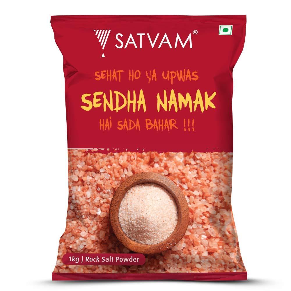 SATVAM Satvam Rock Salt, 1kg | Pink Salt | Sendha/Sindhav Namak