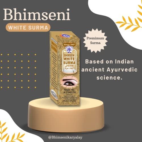 Bhimseni Karyalay Bhimseni White & Sachhe Moti Ka Surma for Enhance Your Eyes: Black Surma for Iconic Look and White Surma for Stain-Free Elegance