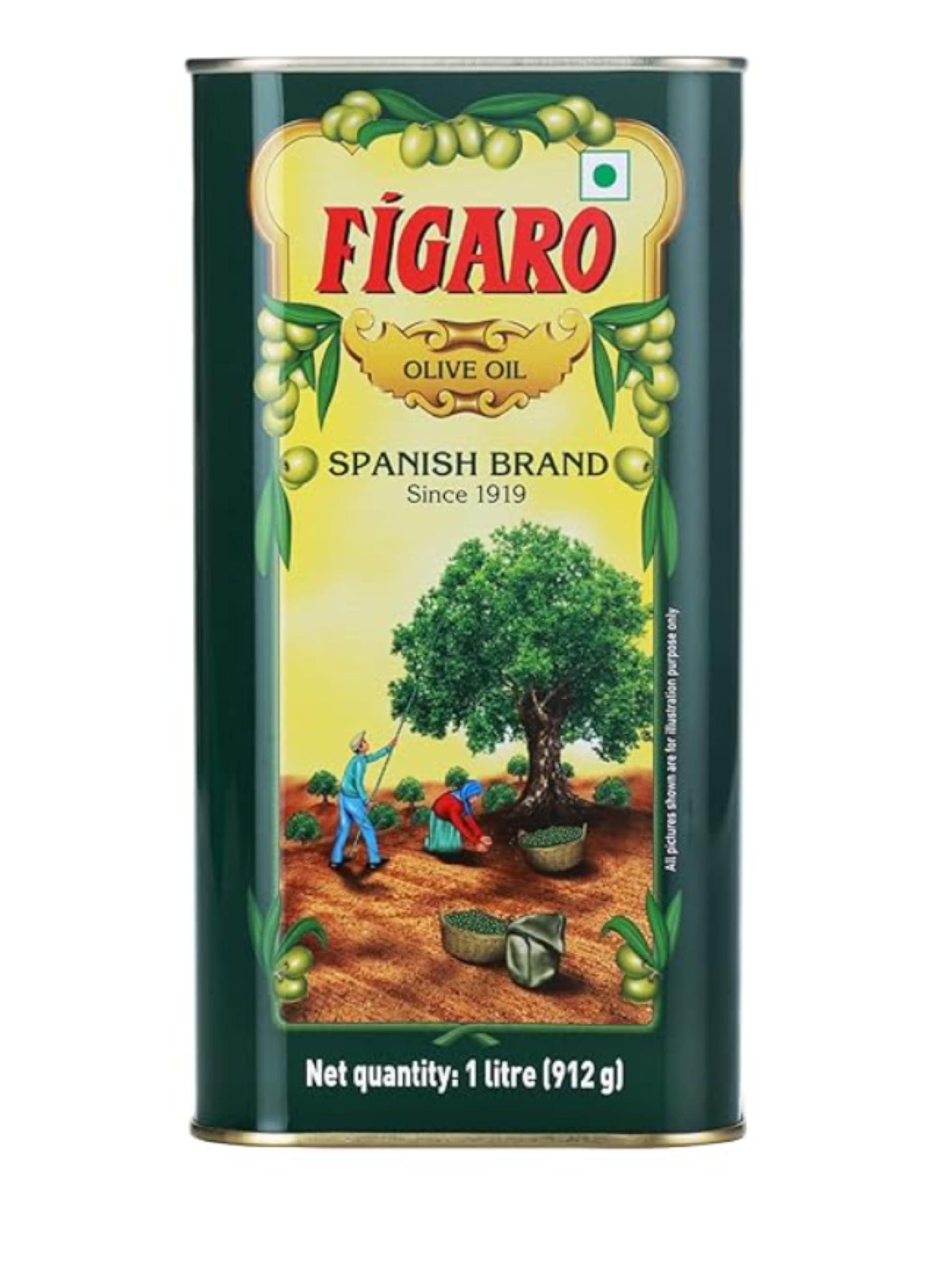 Figaro Figaro Olive Oil- Pure Olive Oil-1L Tin-Daily Cooking Oil-Offer Pack with 270 Off | Free Pocket Tissue Packet