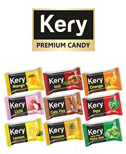 Kery Kery Fruits Candy Combo [Orange, Pan, Cola, Lichi, Kacha Aam, Mint Chocolate Toffee] (Pack of 5), 1.2 kg