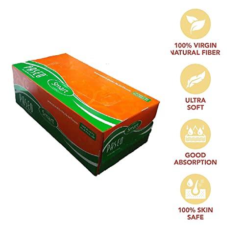 PASEO Paseo Smart International Quality 2 Ply Extra Soft 19.5 x 20 cm Facial Tissue Paper 100 Pulls Pack Of 10