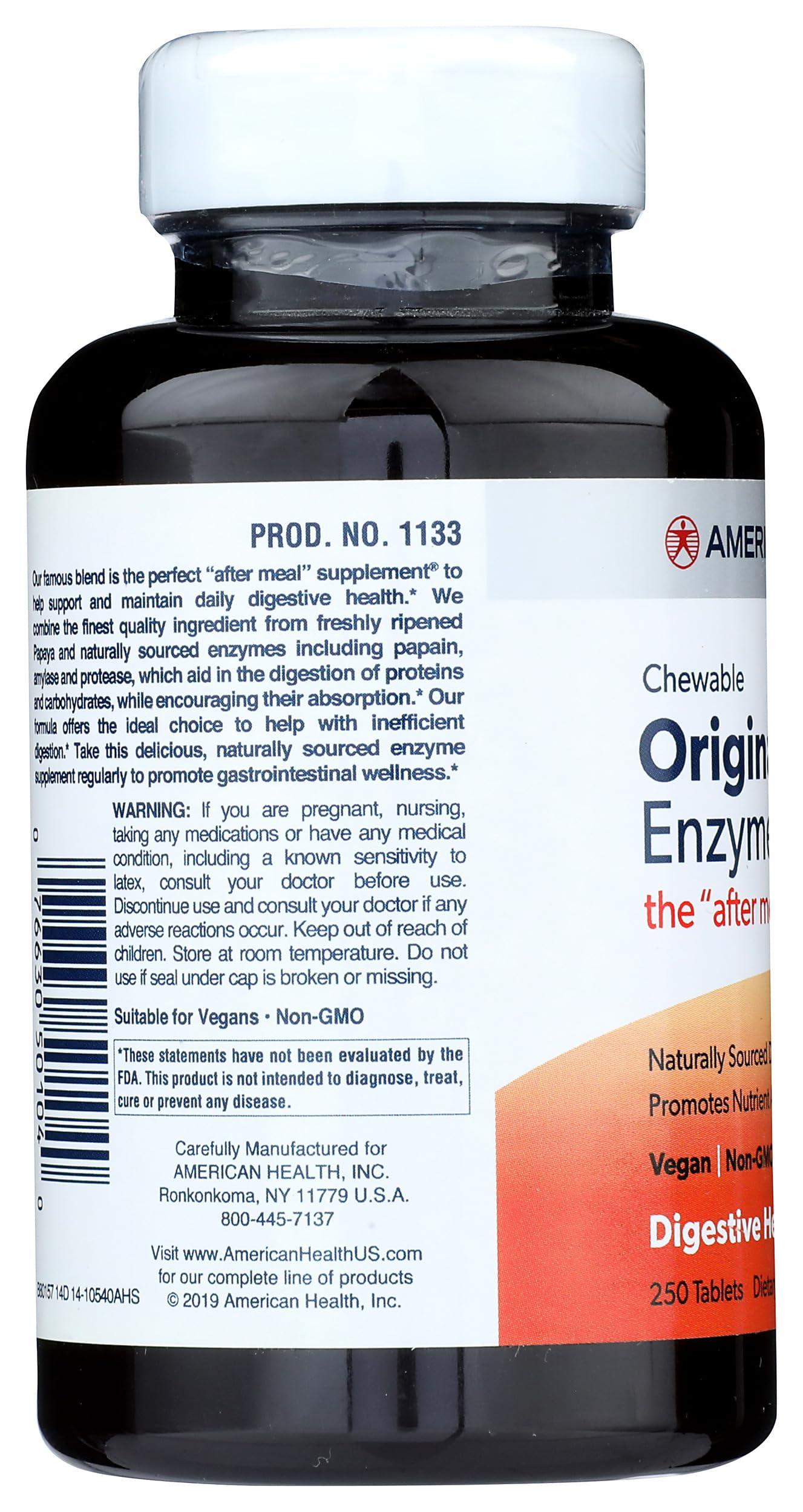 American Health American Health Original Papaya Enzyme Chewable - 250 Tablets