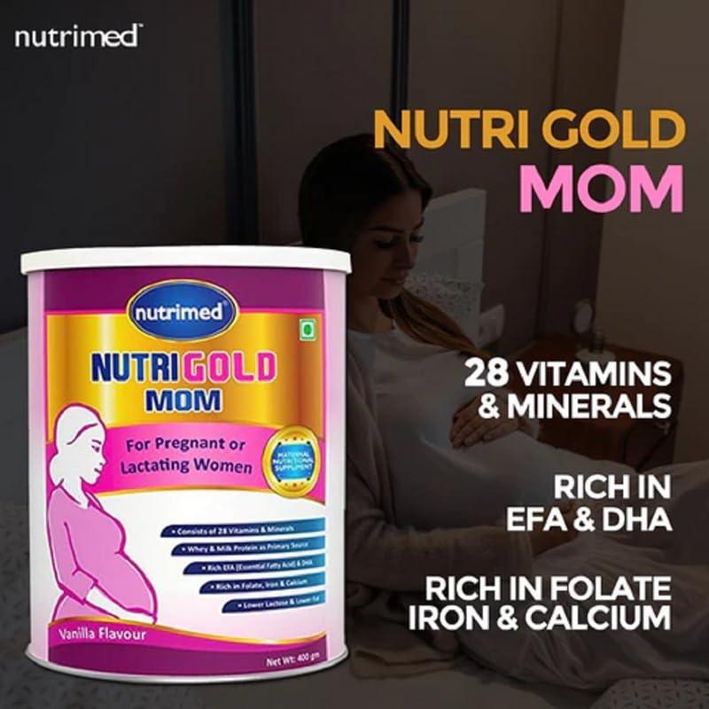 NUTRIMED NUTRIMED Nutrigold Mom Whey and Milk Protein Consist of 28 vitamins And minerals-400 Grams