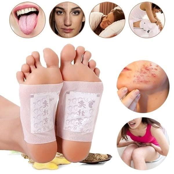 KBZONE Cleansing Detox Foot Pads Natural Bamboo Vinegar Ginger Foot Pad Foot Pads for Stress Relief Sleep - Remove Toxins, Rest and Pain Free natural pads Cleansing Detox Foot Patches (20 PAD)