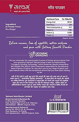 SATVAM Satvam Dry Ginger Powder (Pack of 3)|(3 * 100g) | Sunth/Saunth Powder