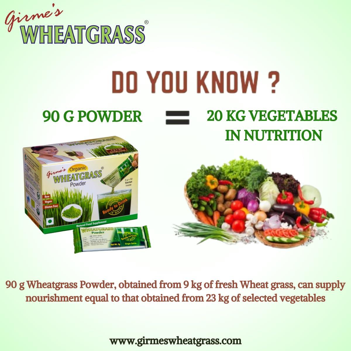 Girme's Wheatgrass Girme's Wheatgrass Powder 3gx30 Sachets (Pack of 4)
