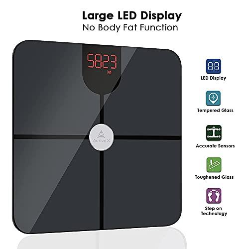 ACTIVEX ActiveX (Australia) Ivy+ Bluetooth BMI Digital Body Weight Scale | Super Bright LED | Free ActiveX App | Batteries included | Not A Body Fat Scale |Black