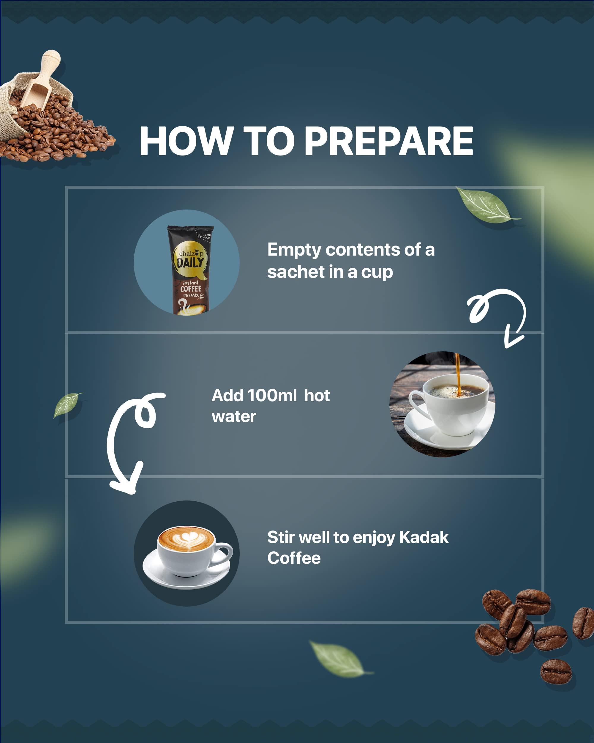 CHAIZUP Chaizup Dailly Instant Premix Coffee 16gm, 30 Serves, 30 Sachets, Instant Premix Coffee, Premix Coffee Powder, Ready To Drink Coffee