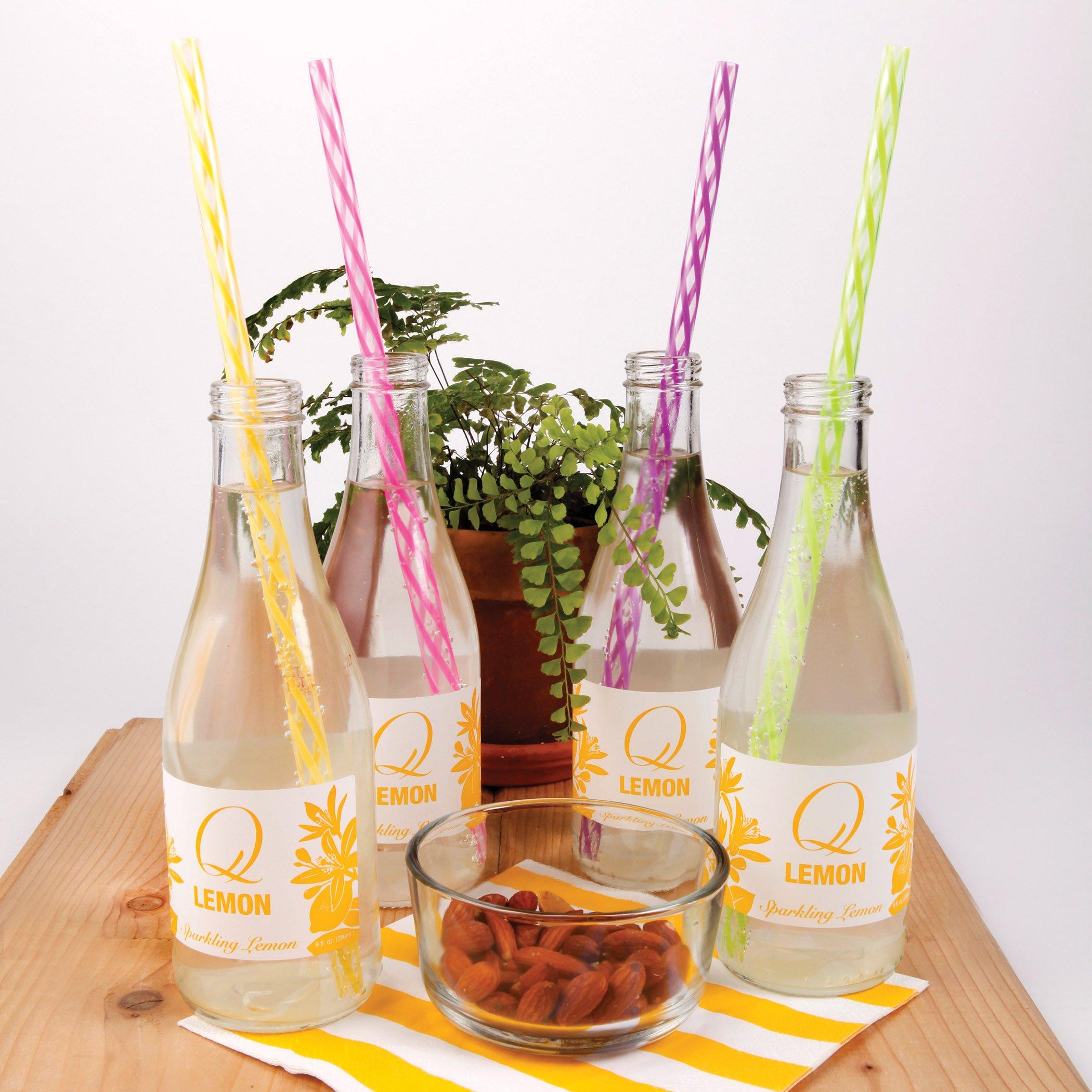 Kikkerland Kikkerland CU230 Rainbow Reusable Straws (20 Pack), Multicolored