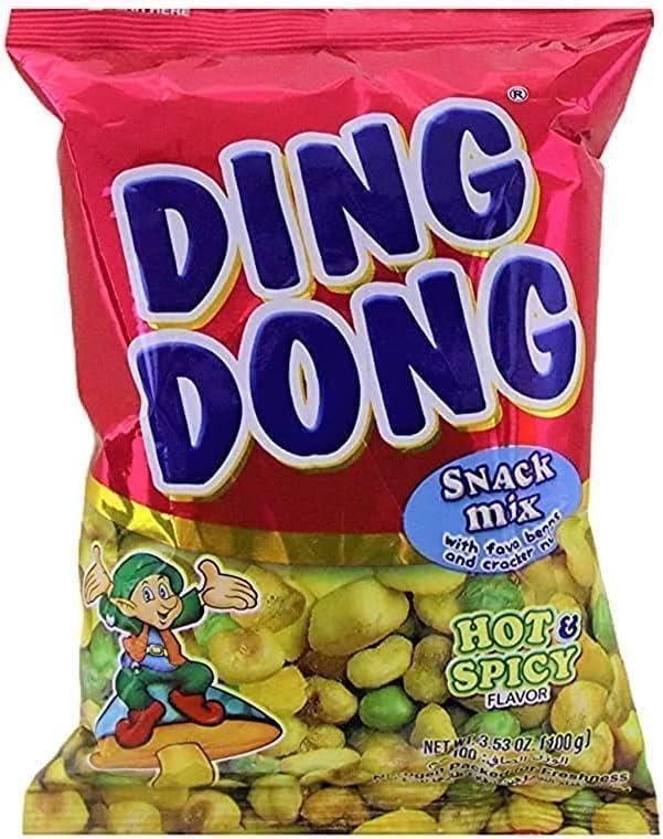 Generic Ding Dong Snack Mix Nuts Combo Pack (Hot Spicy, Chips Curls,) Each 100gm (Pack Of 2) imported