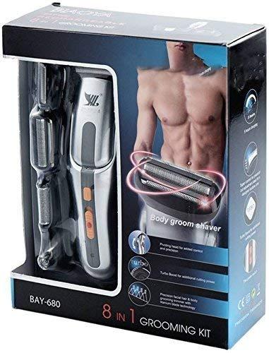 Techicon TECHICON Biaoya BAY-680 Best Performance 8 in 1 Rechargeable Grooming Kit/Hair Stainless Steel and Waterproof Trimmer for with High Precision and Turbo Boost Technology