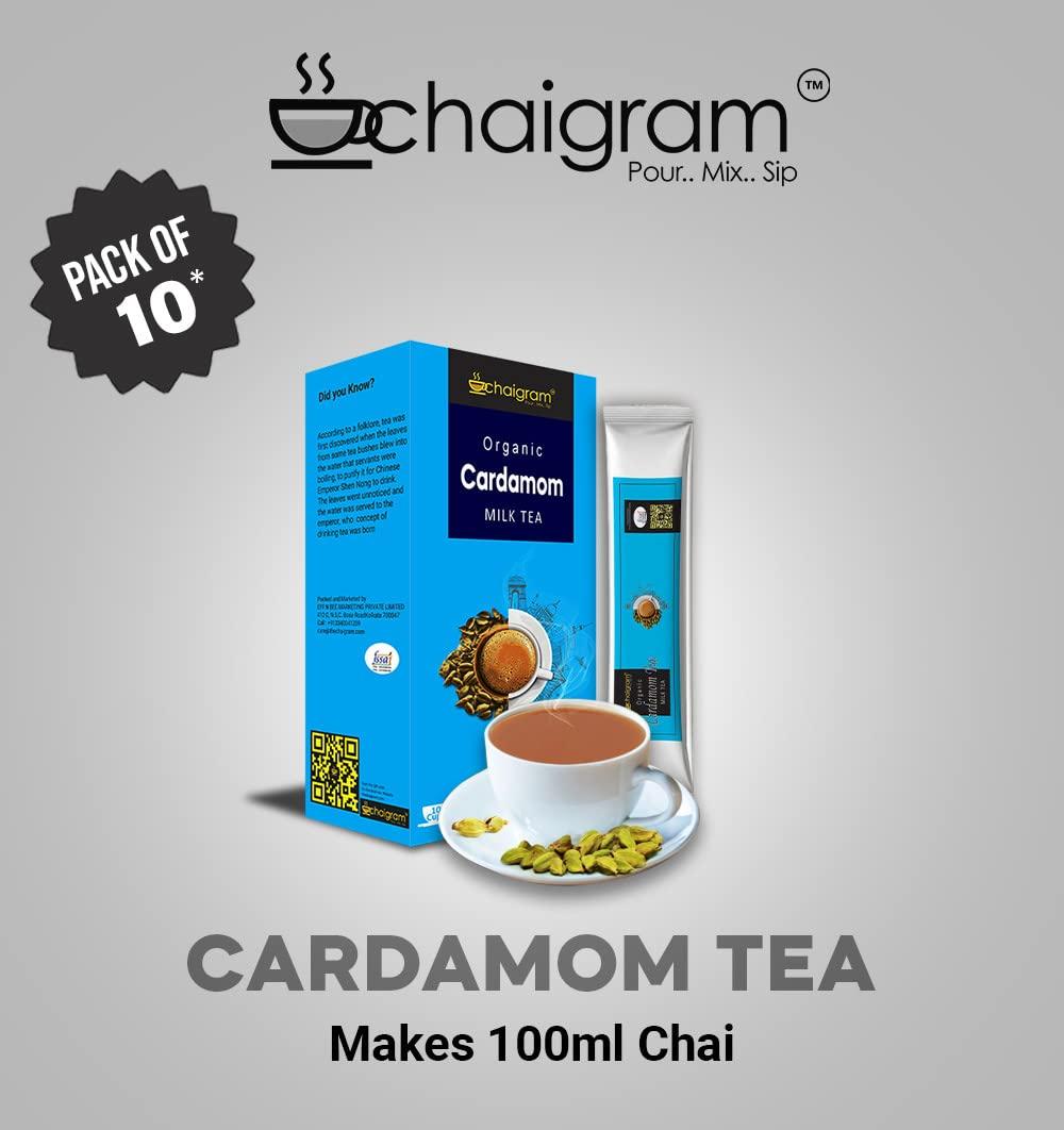 CHAIGRAM CHAIGRAM Cardamom Tea & Lemongrass Tea Instant Tea Premix (10 Sachets each pack, 10 x 14g =140g) Pack of 2