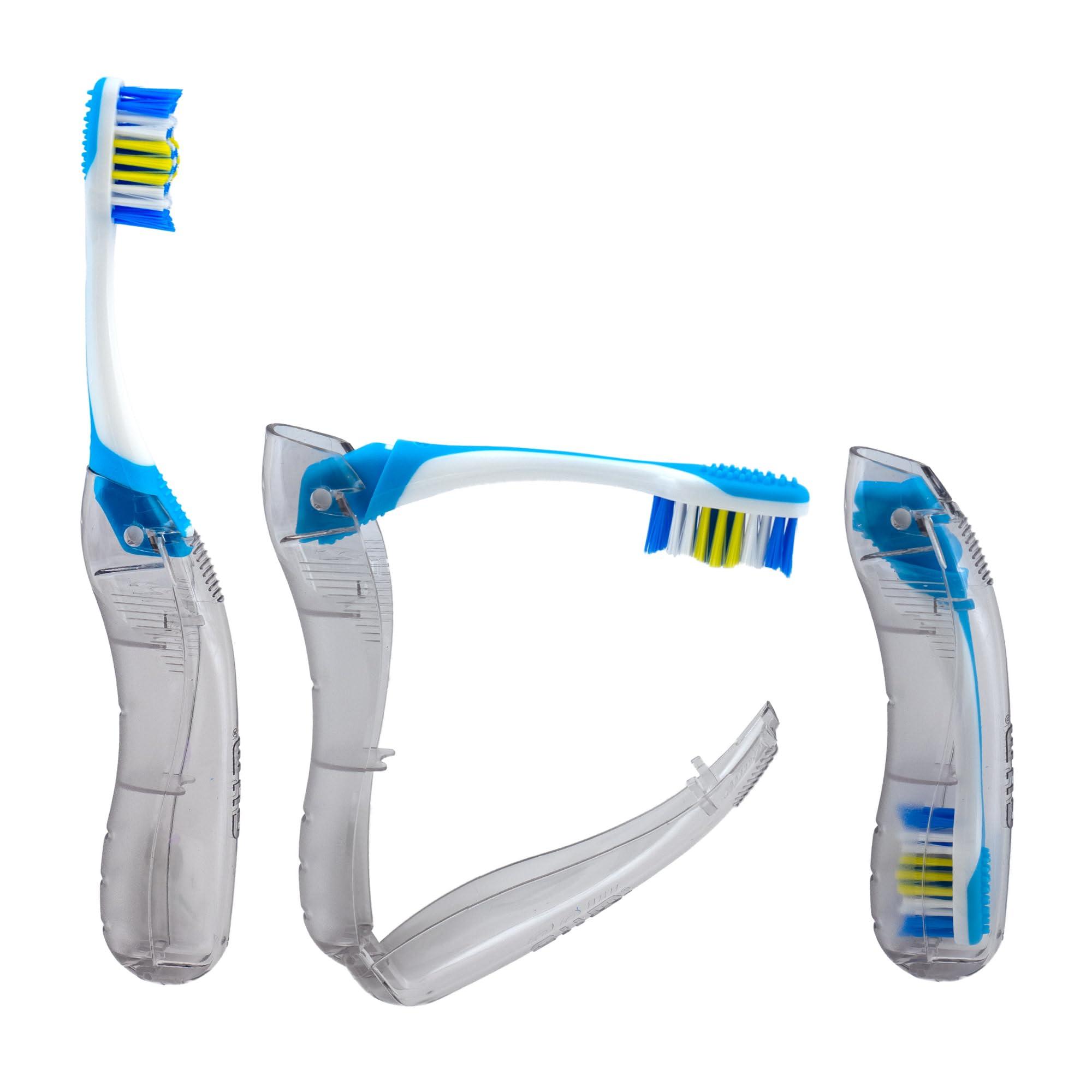 Gum GUM Folding Travel Toothbrush with Antibacterial Soft Bristles (Pack of 6)