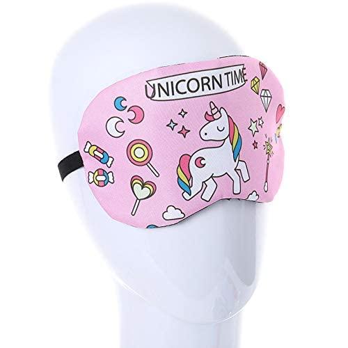 Bless Kraft co. Bless Kraft Pack of 2 Unicorn Sleeping Mask with Gel for Girls Sleep Eye Cover Lightweight Cotton Fabric Blindfold Soft Eye Mask for Kids, Teens and Adult (Assorted) (Pack of 2)