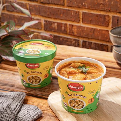 AMAJAIN Amajain Instant Sattvik Healthy Idli Sambar, Ready-to-Eat, No Added Preservatives, No Added Flavours, Jain-Friendly, 90g (Pack of 2)