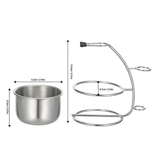 Qnotici Shaving Razor Brush Stand & Bowl Set Metal Shaving Brush Holder Soap Bowl Mug for Men Beard Removal Tools