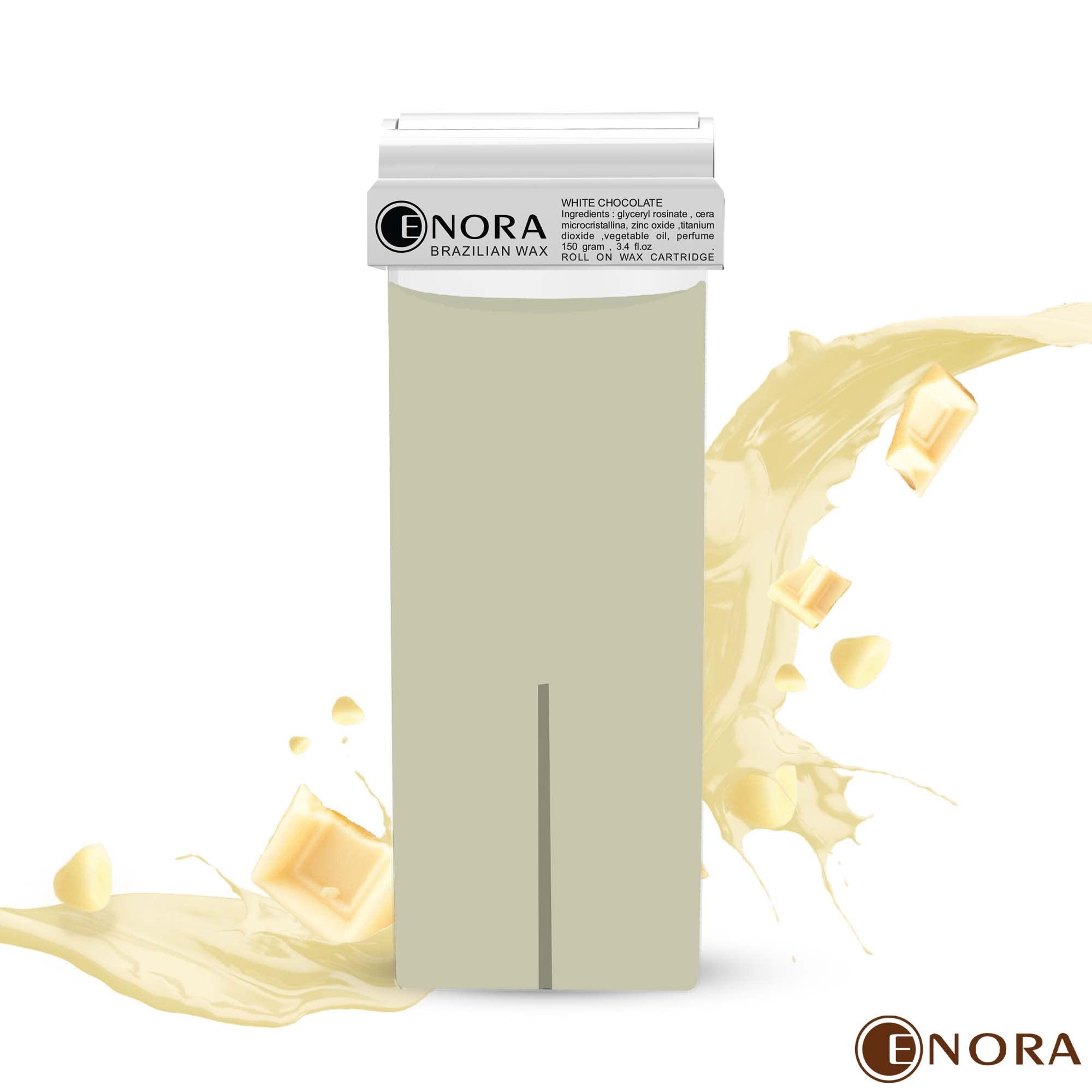 ENORA ENORA Roll On Wax, Hair Removal Soft Wax Cartridge, Depilatory Wax Roller Refill For Legs And Arms, Home Self Waxing And Saloon (150 G (Pack Of 2), White Chocolate), Women