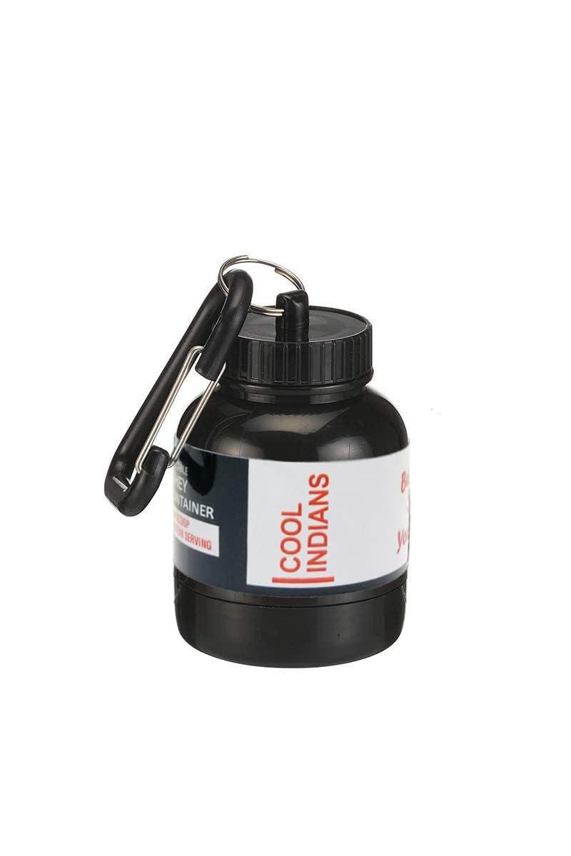 COOL INDIANS COOL INDIANS Protein Powder and Supplement Funnel Keychain, Portable to-Go Container for The Gym, Workouts, Fitness (Black)