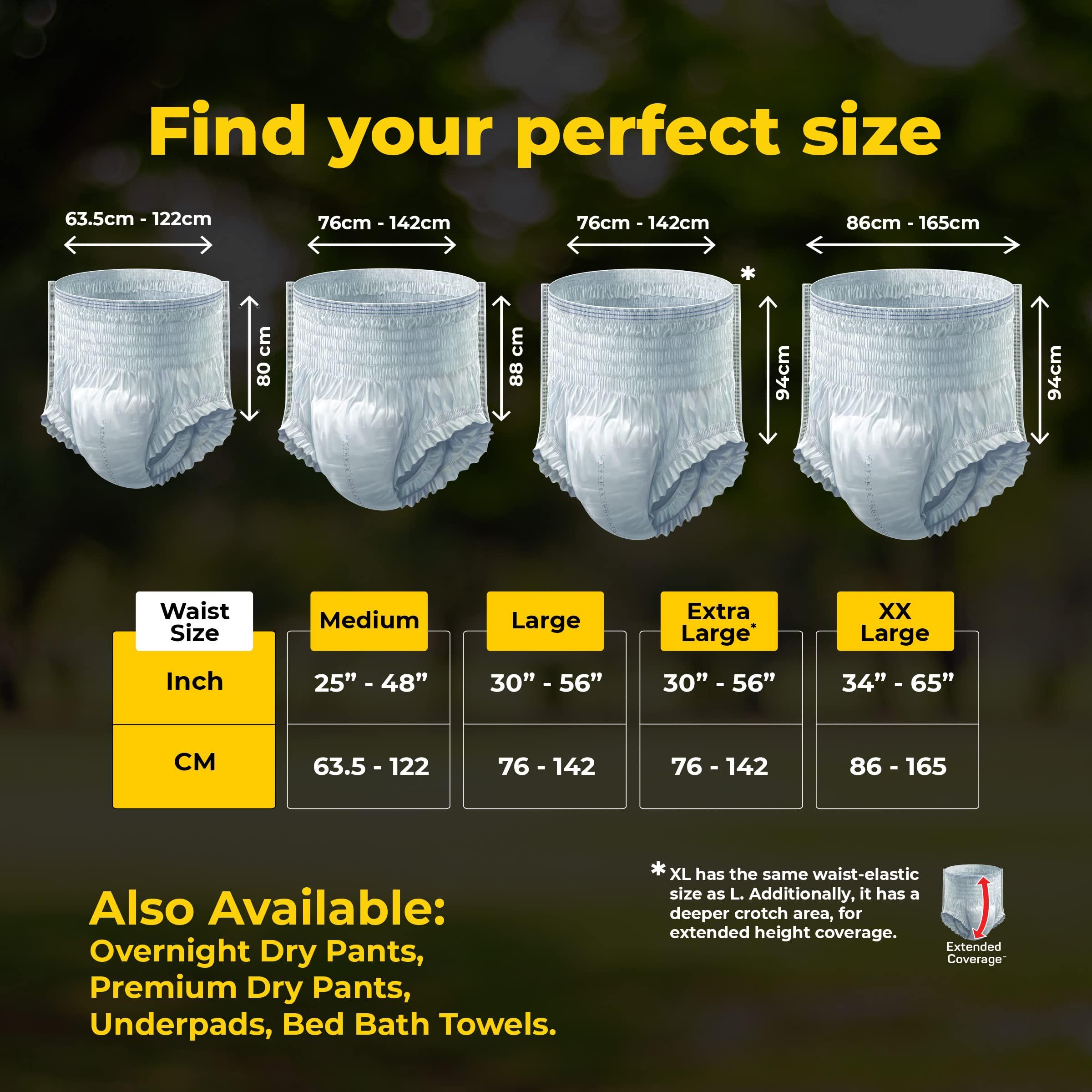 Friends Friends Classic Adult Diapers Pants Style -80 Count (Double Extra Large) with odour lock and Anti-Bacterial Absorbent Core