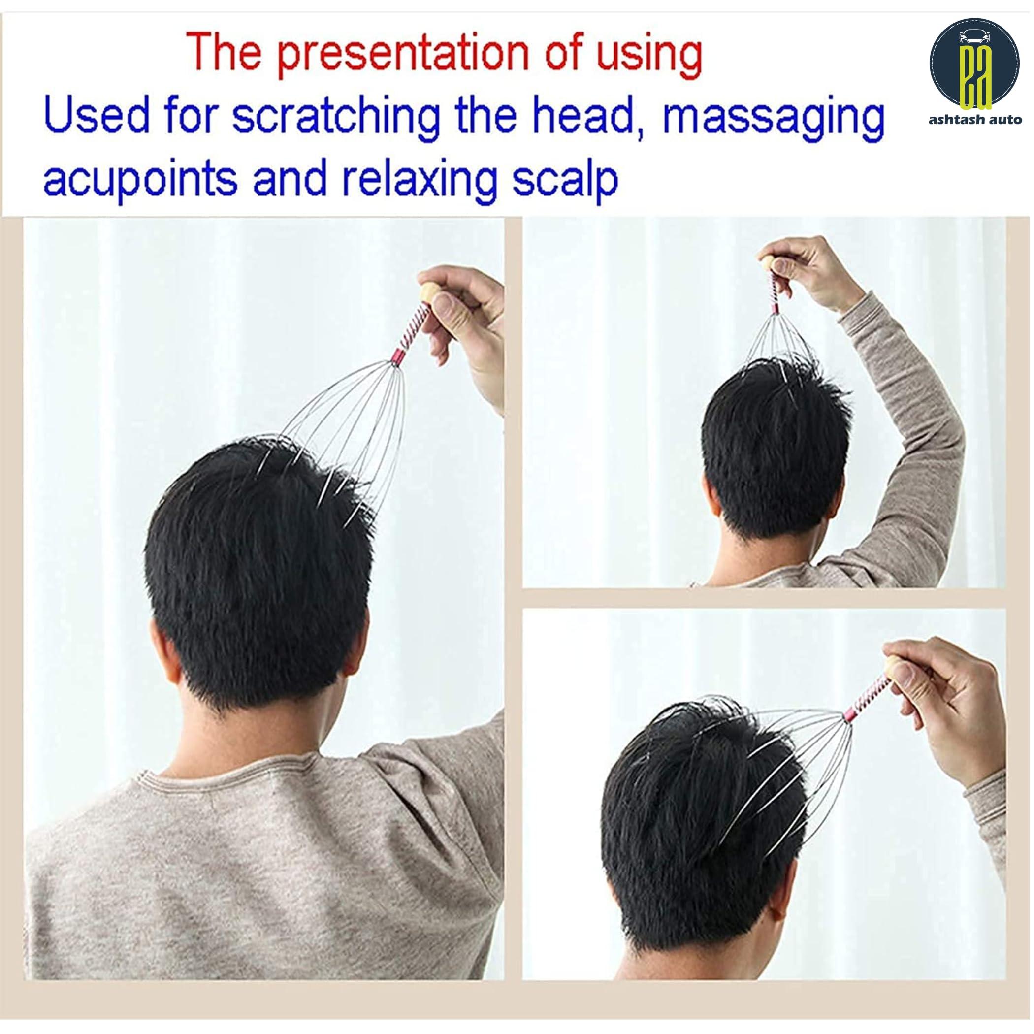 ASHTASH AUTO Ashtash Auto Head Massager Scalp Scratcher | Hand Held Scalp Massager for Pain Relief, Hair Growth & Relaxation | Octopus Scalp Pointer