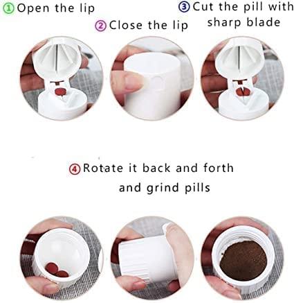 see ever see ever Pill Cutter,Pill Crusher Grinder Splitter,Portable Mini Pill Cutter for Small or Large Pills,Medicine Tablet Vitamin Organizer with Storage Container(1)