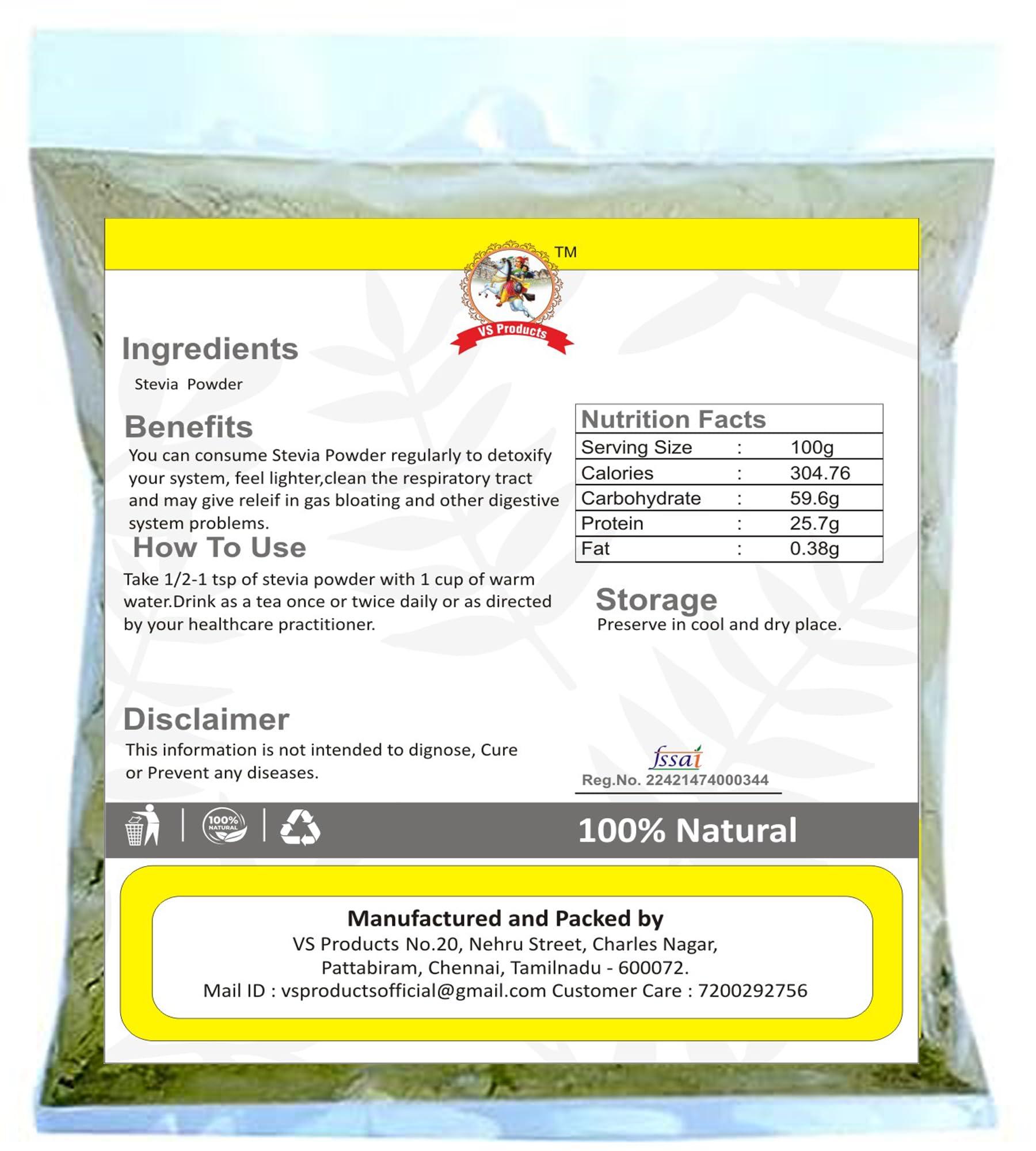 VS Products VS Products Stevia Powder, 850g, Sweet Tulsi Powder, Rebiana, Seeni Thulasi Leaves Powder, 850g