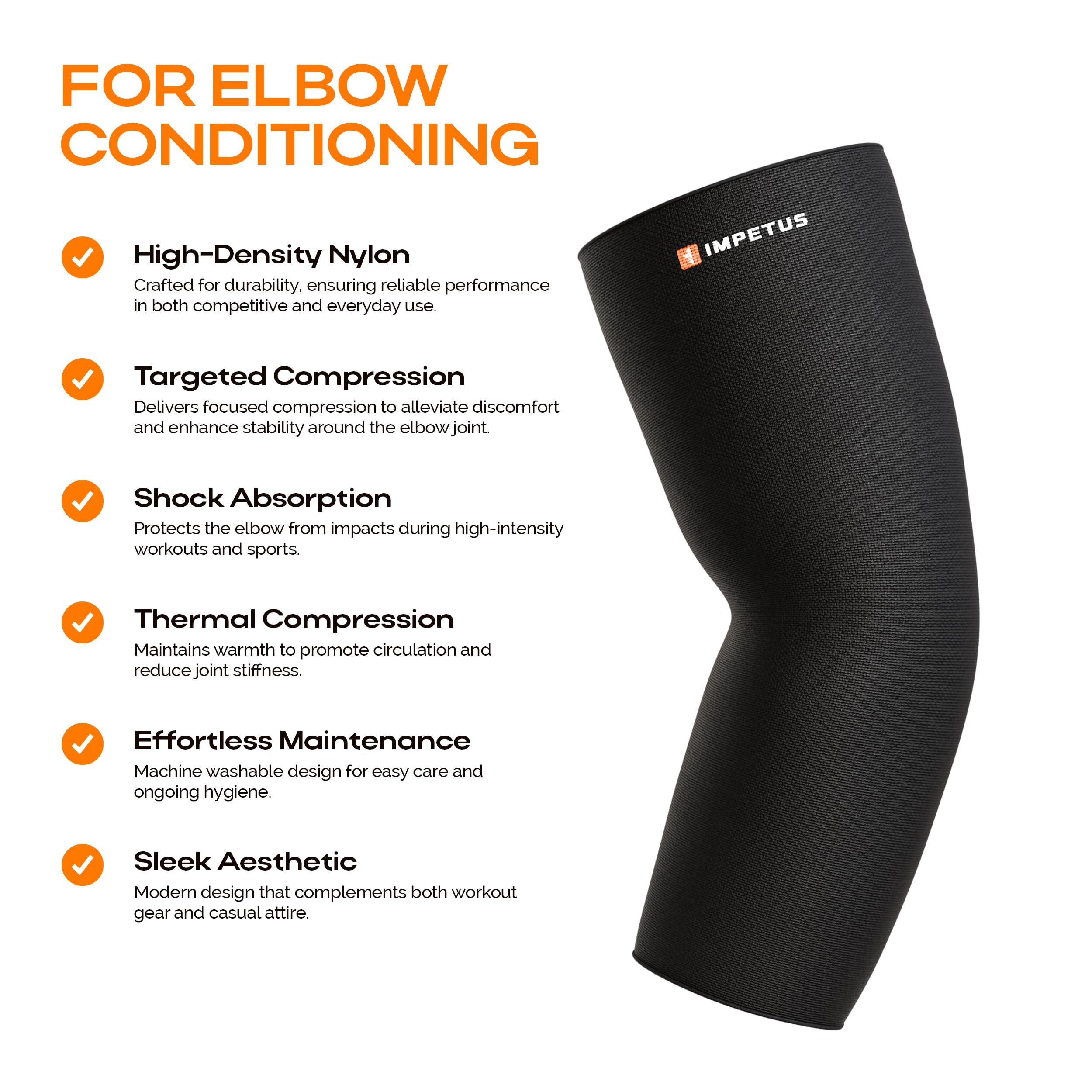 IMPETUS IMPETUS Elbow Support for injury prevention, elbow support for gym, elbow band for pain relief, Tennis Elbow Support For men, arm Sleeves for men sports Elbow Guard Elbow Brace