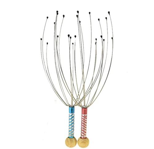 MOON CRAFT MOON CRAFT Scalp Massager - Wooden Head Massager - Relaxation Massager set of 2 - Multicolour