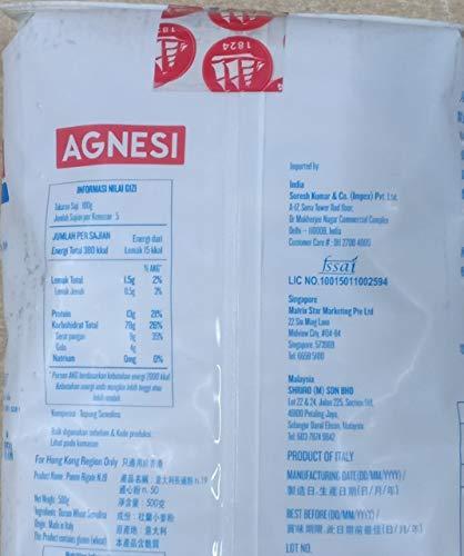 Agnesi Agnesi Penne Pasta 500g + Agnesi Fusilli Pasta 500g, Pack of 1 Each, Made in Italy