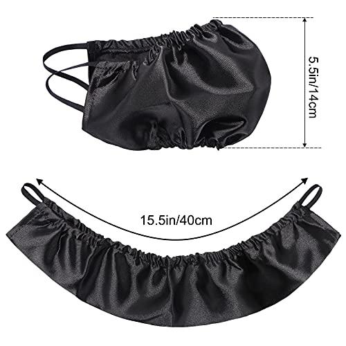 MIKIMIQI MIKIMIQI Beard Bandana, 2 Pack Men Beard Bib Black Beard Covers Soft Comfortable and Silky Satin Facial Hair Apron Guard Bonnet Rag Man Bedtime Bib Beard Cap Ear Beard Bandana