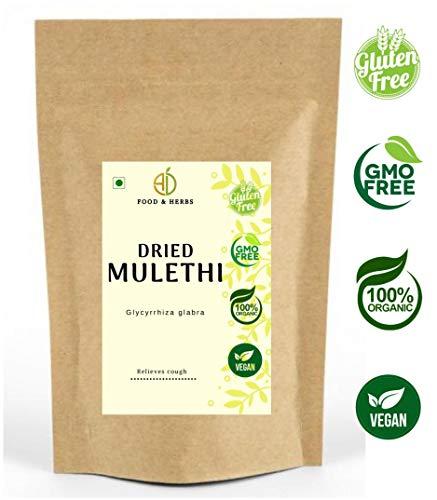 A D FOOD AND HERBS A D Food & Herbs Organic Mulethi | Licorice | Yashtimadhu | Glycyrrhiza Glabra Dried Roots ( 200 GMS )
