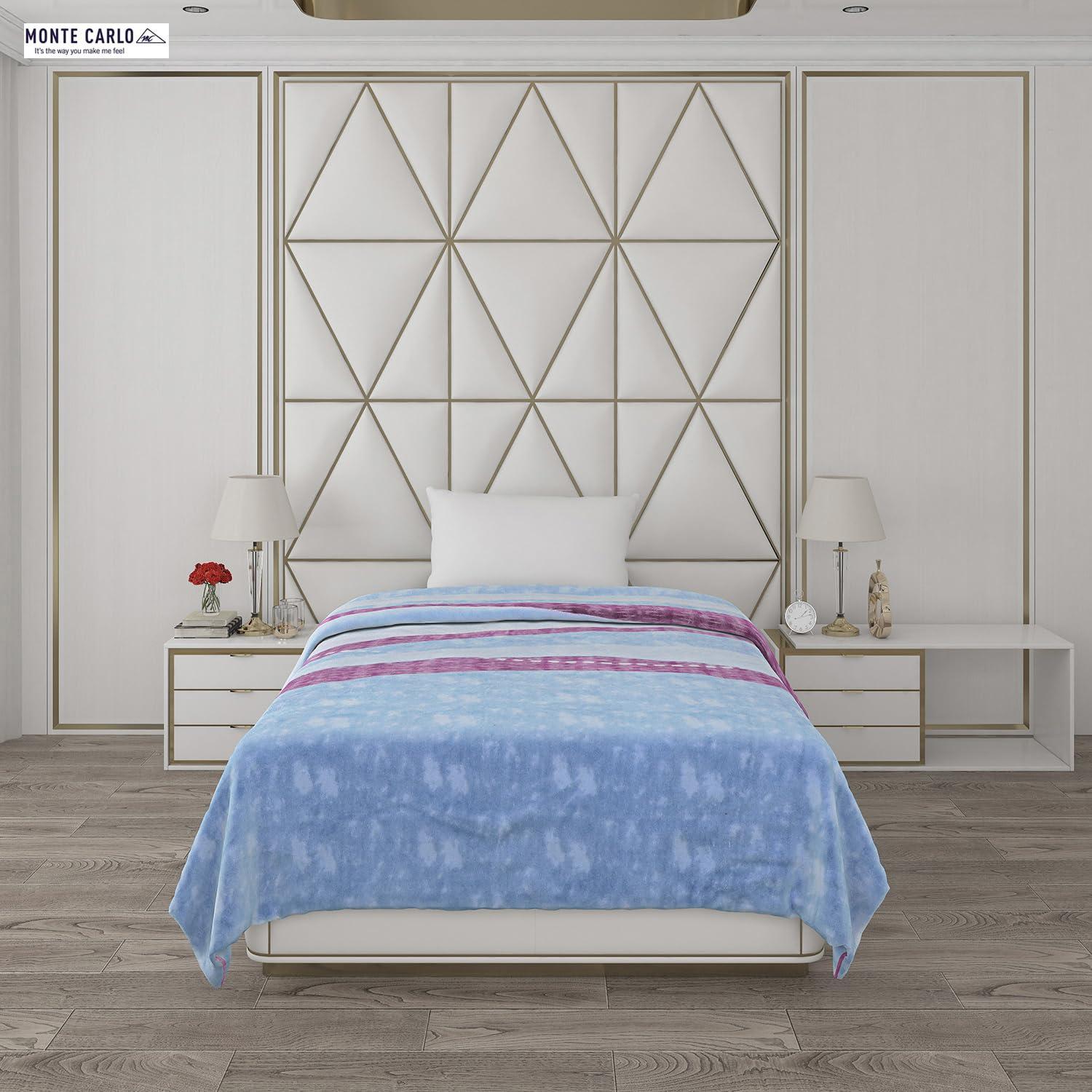 Monte Carlo Monte Carlo Relation (575 GSM) Luxury 1 Ply Single Bed Blanket for Mild Winter Size (1.50 m x 2.20 m) 1.9 KG