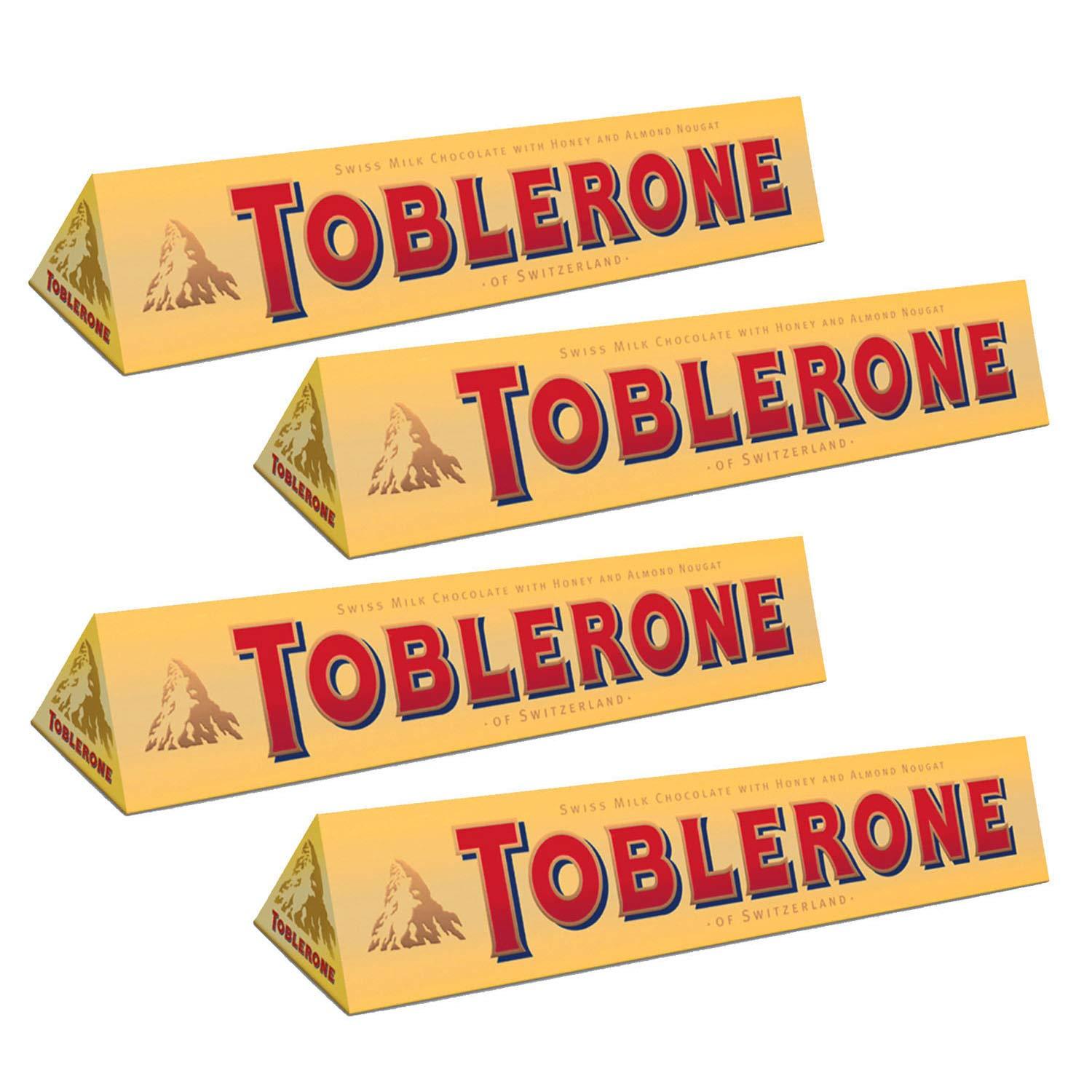 Toblerone Toblerone Milk Chocolate With Honey And Almond Nougat Pack Of 4, X 100 Gram