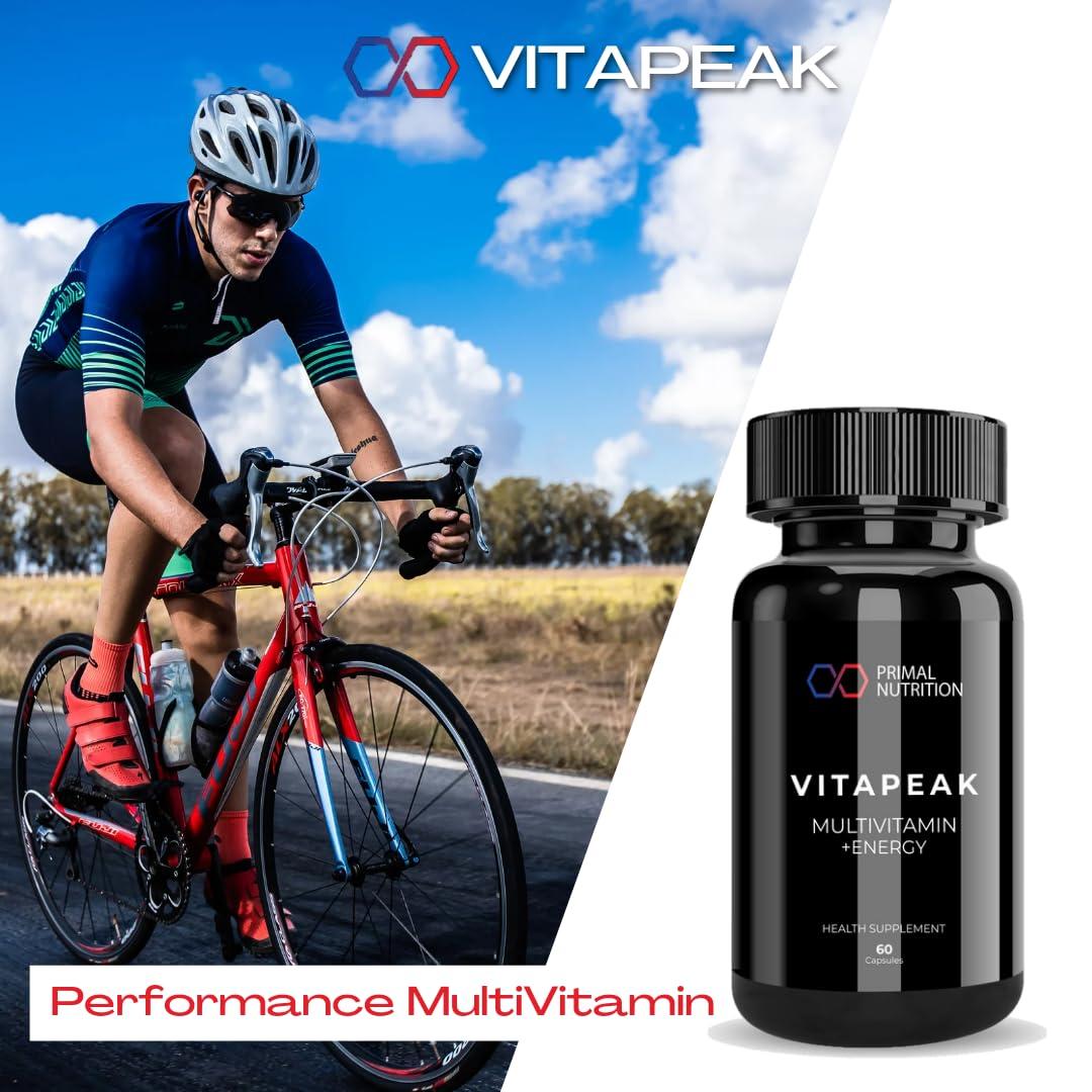 PRIMAL NUTRITION Primal Nutrition Vitapeak Multivitamin for Men & Women 10 Vitamin, Biotin & Caffeine | Enhances Energy 60 Tablets (Pack Of 3)