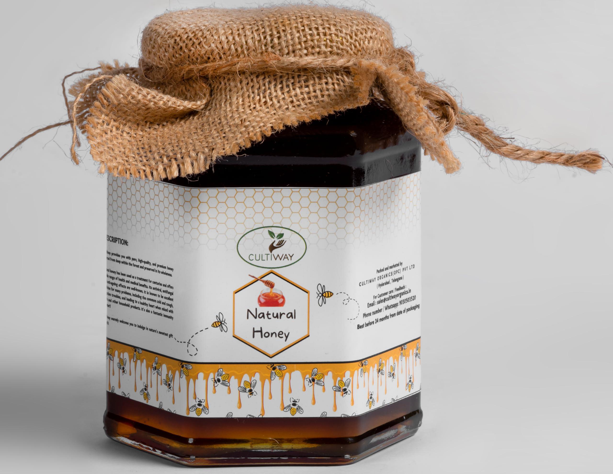 CULTIWAY ORGANICS CULTIWAY ORGANICS Natural Honey 100% Pure and Organic, Unfiltered Tested Honey | Raw and Unprocessed 1 KG