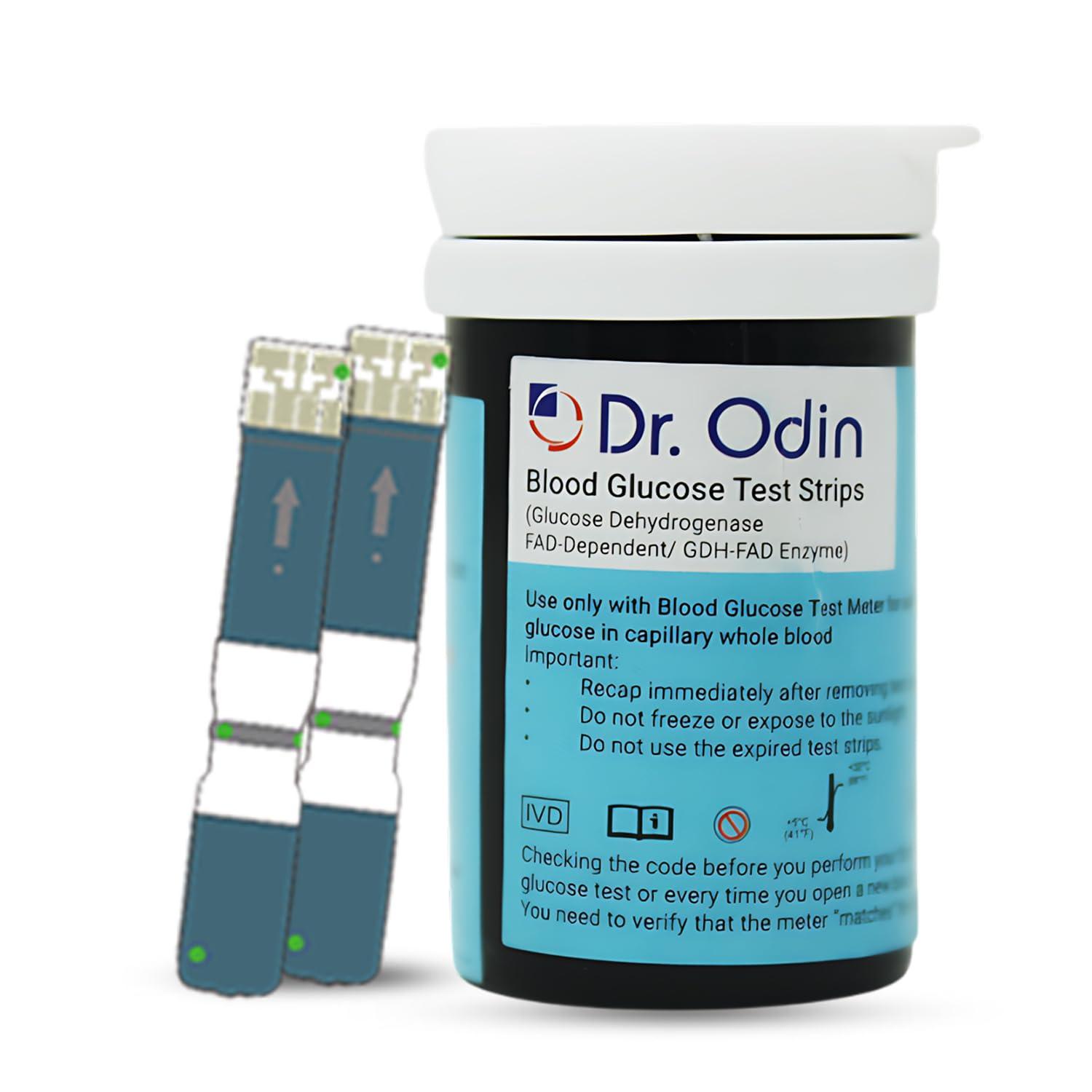 Dr. Odin Dr. Odin AC-307 (GDH-FAD) Blood Glucose Test Strips, For Self Testing Sugar Levels With GDH-FAD Monitoring Machine 50 Glucometer Strips