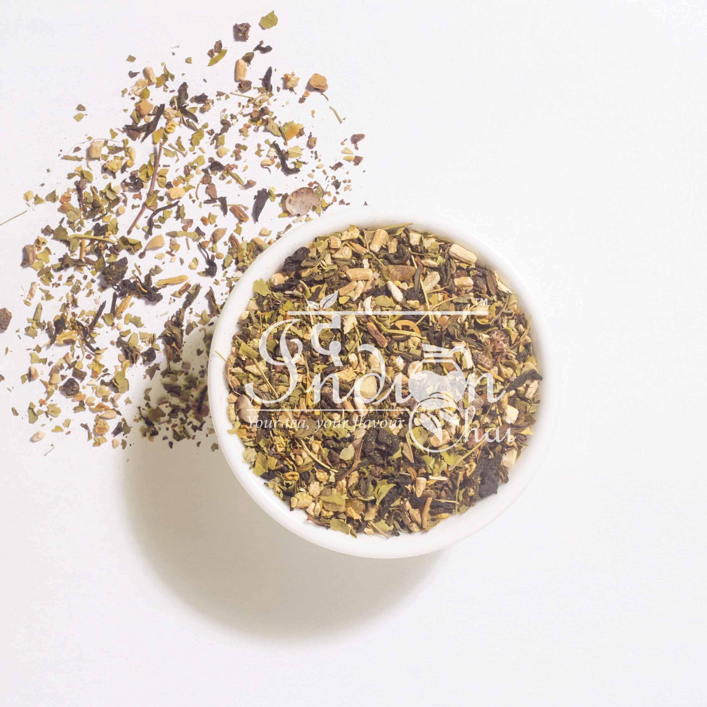 The Indian Chai The Indian Chai Mens Support Tea 200g with Ashwagandha, Gokshura, Mucuna Pruriens etc, Promotes Vitality, Strength & Proper Function, Ayurvedic Herbal Tea