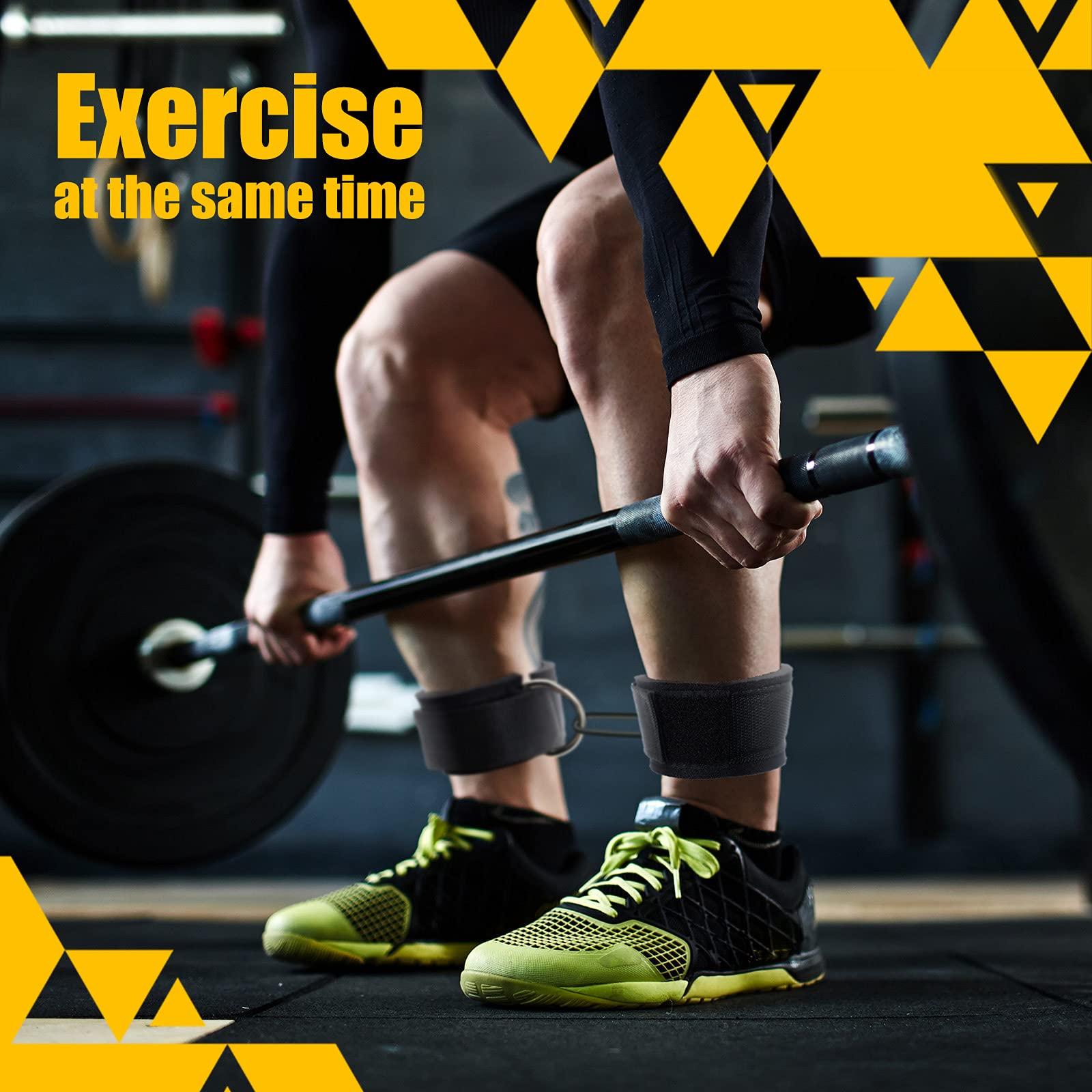 Kasyat Kasyat 4 Pieces Ankle Wrist Straps Adjustable Padded Ankle Cuffs Soft Cable Machines Straps Exercise Cuff Attachments Ankle Cable Attachments Bands for Gym Arms Legs Exercise Men Women